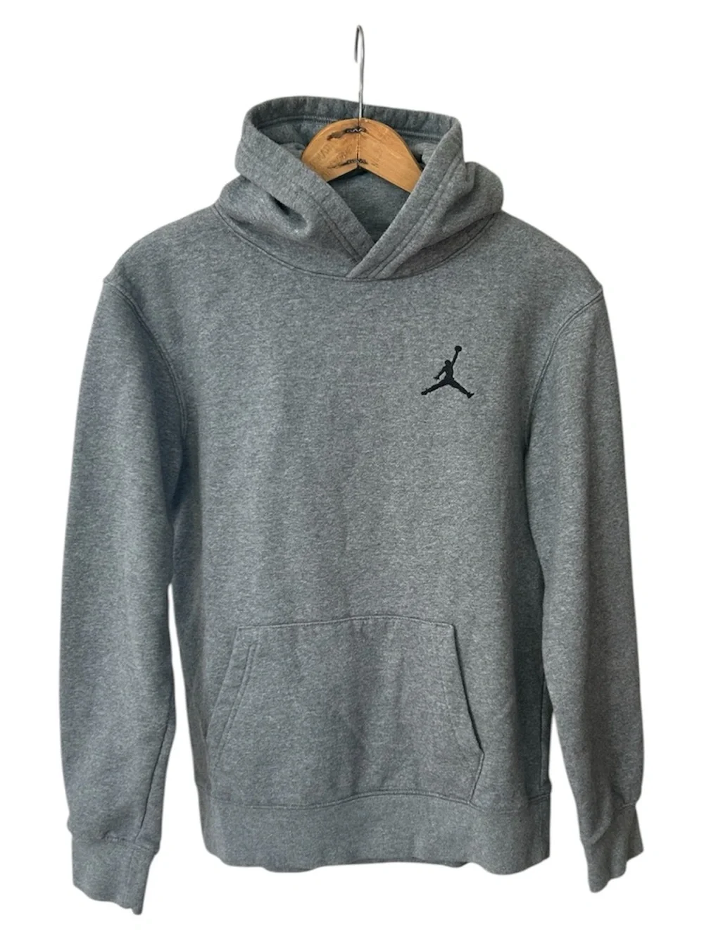 Nike | Youth Jordan Heather Grey Pullover Hoodie Black Jordan Logo Sz XL(13-15)
